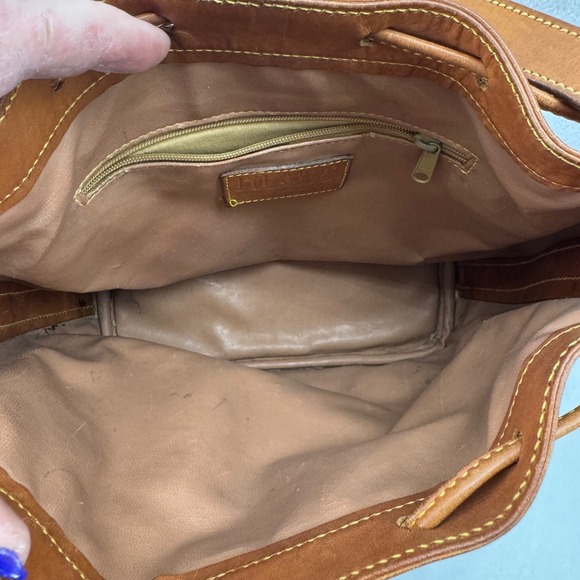 Alviero Martini 1A Classe Neo‎ Casual Map Print Leather Trim Bucket Shoulder Bag - Picture 12 of 13